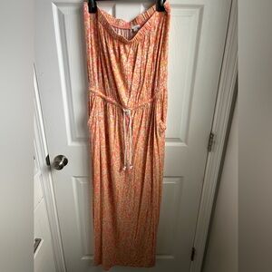 GAP Floral Maxi Dress with Drawstring Waist